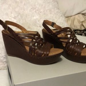 Born Brown Wedge Sandals